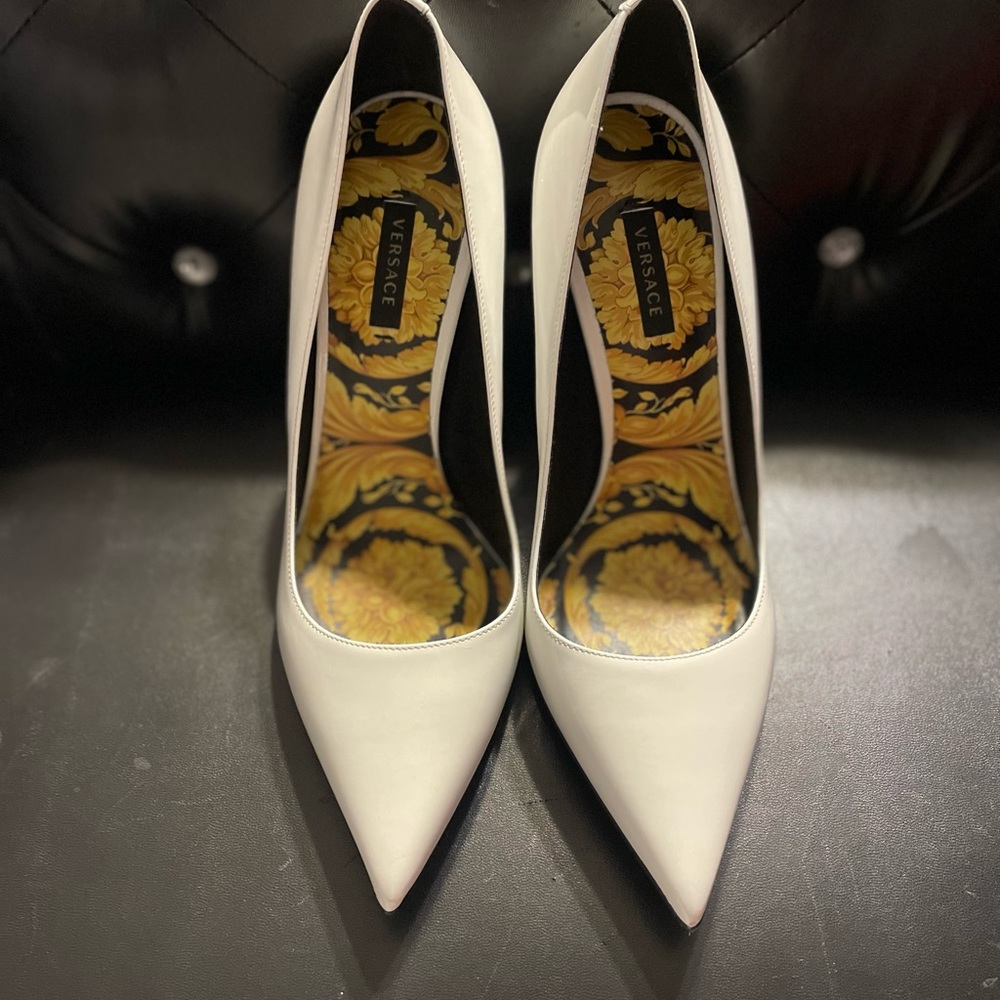 Authentic Versace White Stilettos - image 2